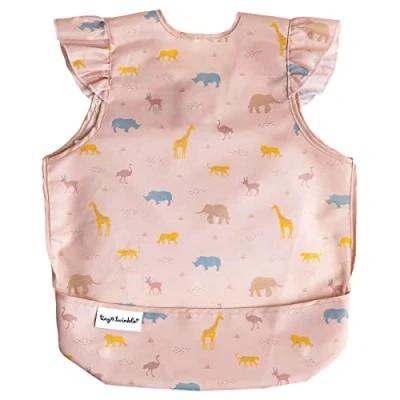 Abbildung von Tiny Twinkle Mess Proof Baby Bib Waterproof Apron Machine Washable PVC, BPA, &amp; Phthalate Free Great Travel for Eating Food Bibs (Petite Safari, Groß 2 4 Years)