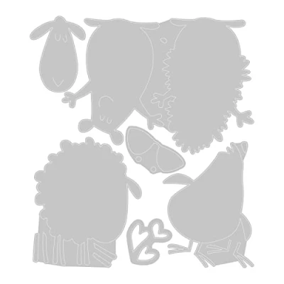 Abbildung von Sizzix Thinlits Die Set 6PK w/3PK Stamps Crazy Creatures #1 666103 Pete Hughes (01 23)