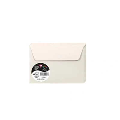 Abbildung von Clairefontaine 5056C Packung mit 20 Umschläge Pollen selbstklebend, Format C6 11,4x16,2cm, 120g, Perlengrau, ideal für Ihre Einladungen und Korrespondenz, 1 Pack