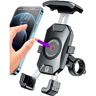 Abbildung von BRCOVAN Handyhalterung Motorrad, Handyhalter Fahrrad, Knopf Automatikverriegelung 360 Drehung Outdoor Lenker Handy Halterung für 4 7 Zoll Smartphone