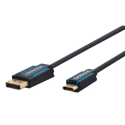 Abbildung von Clicktronic USB C Stecker auf DisplayPort Adapterkabel / 4K@60Hz (2160p) 2 fach Schirmung/vergoldete Kontakte/USB DP Kabel für Laptop zu Monitor, 1m