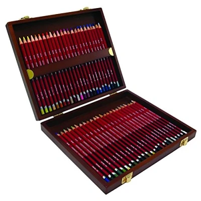 Abbildung von Derwent Pastellstifte in einer Geschenk Box aus Holz, Zeichnen &amp; Ausmalen, 48er Set, Ideal zum Mischen Färben, Professionelle Qualität, 0700644