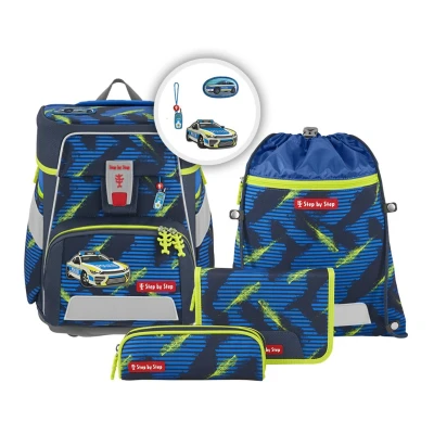Abbildung von Step by Spaceset 5TLG Schulranzen Set für Kinder, Größe: One Size, Police car cody