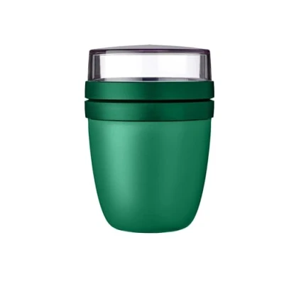 Abbildung von Mepal Lunchbox Lunchpot Mini Ellipse, Vivid Green, Praktischer Müslibecher, Polypropylen (PP), PCTG, Geeignet für Gefrierschrank, Mikrowelle &amp; Spülmaschine 300 + 120 ml