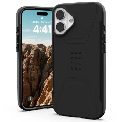 Abbildung von Apple iPhone 16 Plus Hülle MagSafe Kunststoff UAG Hard Case/Backcover Handyhülle Schwarz Shockproof/Stoßfest