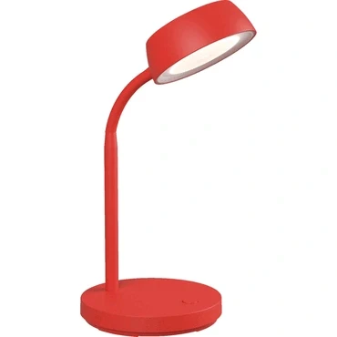 Abbildung von Maul Schreibtischlampe LED MAULabby Kleine mit Standfuß Moderne Tischlampe für Schreibtisch, Büro Flexible Lampe 3000K warmweißem Licht Rot