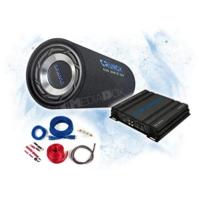 Abbildung von Mediadox Crunch Basspaket 2 Kanal Endstufe/Verstärker+ Subwoofer+Kabel Set/GTS 200 + GPX 500.2 KABELKIT
