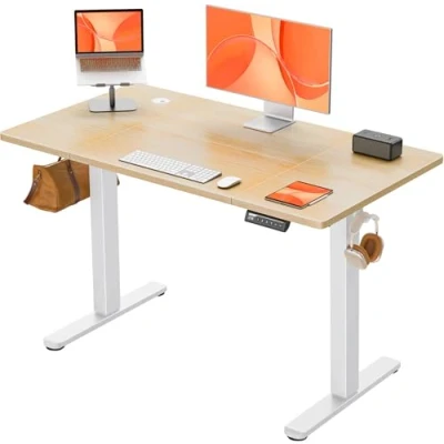 Abbildung von ErGear Elektrisch Höhenverstellbarer Schreibtisch 120x60 cm, Höhenverstellbar mit 4 Memory Funktion, Gaming Tisch Vierteilige Tischplatte