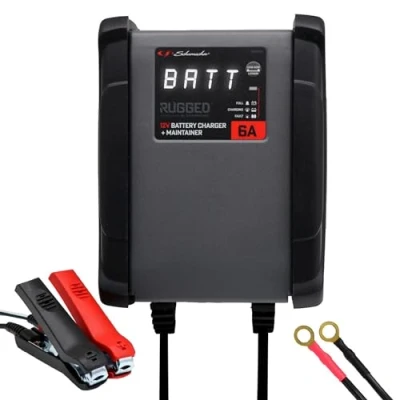 Abbildung von Schumacher Rugged SPX 459 Intelligentes automatisches Lade und Erhaltungsgerät 12V, 6A für PKW, Boote, Traktoren Stoßschutz Mikroprozessorsteuerung