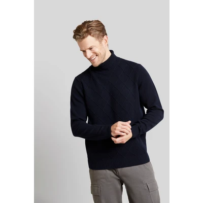 Abbildung von bugatti Woolmix Strickpullover, Herren, Größe: Large, Marine