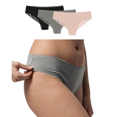 Abbildung von Snocks 3PACK Slip Mix Apricot/Grün/Schwarz, Damen, Größe: Large, apricot/grün/schwarz