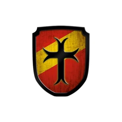 Abbildung von Wappenschild Kreuz, rot