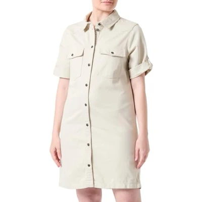 Abbildung von NOISY MAY Damen NMNEW Signe S/S Denim Dress CLR NOOS Kleid, Oatmeal, Medium