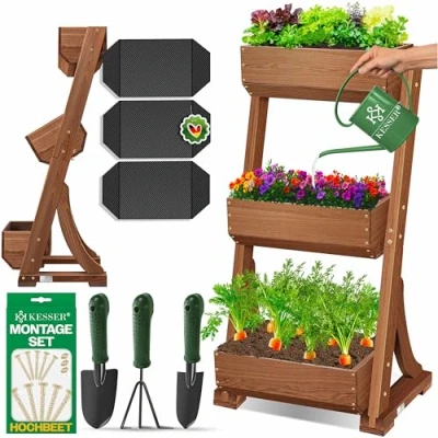 Abbildung von KESSER Hochbeet, Hochbeet mit Etagen Premium Blumenkasten Blumentreppe Pflanz