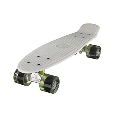 Abbildung von Ridge Skateboard Serie Mini Cruiser Board Komplett Fertig Montiert, Glow White/Clear Green, 55cm, 0786471336830