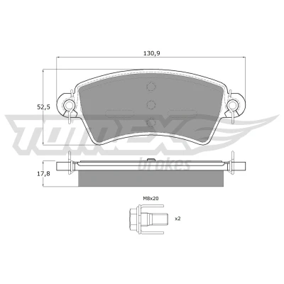 Abbildung von Bremsbelagsatz, Scheibenbremse TOMEX Brakes TX 13 41