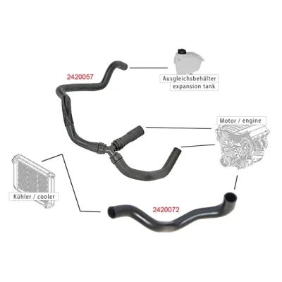 Abbildung von METZGER 2420057 Kühlerschlauch EPDM (Ethylen Propylen Dien Kautschuk) FORD: FIESTA 6