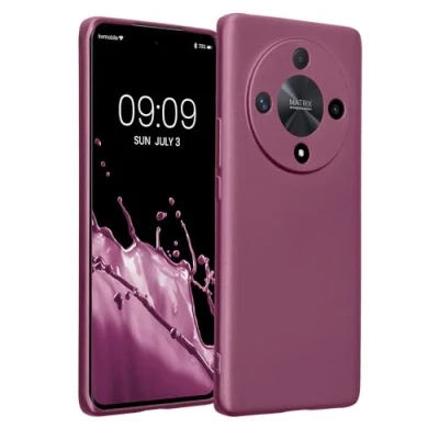 Abbildung von kwmobile Handyhülle kompatibel mit Honor Magic6 Lite / X9b Hülle weiche Silikon Case metallisch schimmernd in Metallic Lavendel