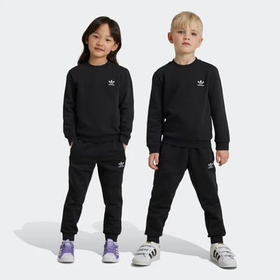 Abbildung von adidas Originals CREW KIDS Unisex SET Trainingsanzug für Kinder, Größe: 122, Black