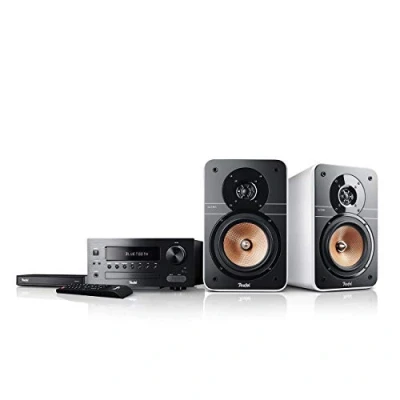 Abbildung von Teufel Ultima 20 Kombo Streaming Compact HiFi Stereo System WLAN, Internetradio, Multiroom, Bluetooth aptX, LAN, USB, Bassreflex, Phase Plug, Wave Guide, Musikstreaming Weiß
