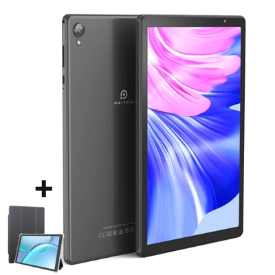 Abbildung von PRITOM 10 inch Android 12 Tablet,2GB RAM, 32GB ROM, 6000Mah, Expand to 512GB, Quad Core Processor, Tablet, Tablets HD IPS Screen, Camera, Wi Fi, Bluetooth, Tablet PC