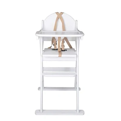 Abbildung von Safetots Deluxe Klapphochstuhl aus Holz, Weiß, Hochstuhl für Baby und Kleinkind, Vormontiert, Stilvoll, Praktisch Platzsparend