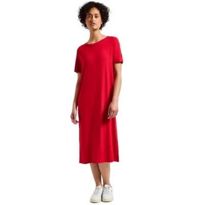 Abbildung von Street One MIT Schlitzdetail Jerseykleid, Damen, Größe: 34, Rot
