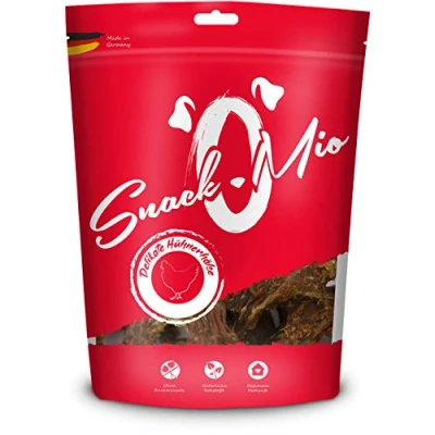 Abbildung von SnackOMio Premium Hundesnack delikate Hühnerhälse, getreidefrei, 1er Pack (1 x 500 g)