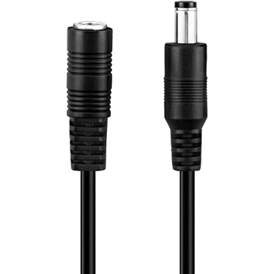 Abbildung von conecto CC20072 Verlängerungs Kabel, DC Hohlstecker mit Buchse, 5,5 x 2,5 mm, 5m, Schwarz