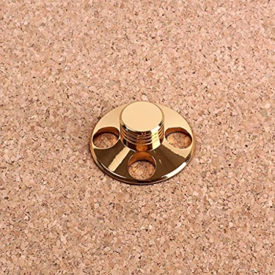 Abbildung von Alnicov Audio LP Plattenspieler aus Vinyl, Metallscheiben Stabilisator, Gewichtsklemme, Gold
