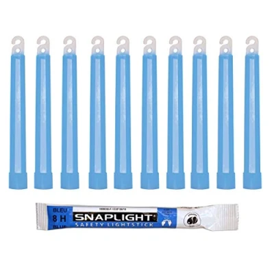 Abbildung von Cyalume SnapLight Knicklichter in Blau (10 er Pack) 15 cm Glow Sticks mit Haken am Ende ultra helle Light einer Leuchtdauer von 8 Stunden