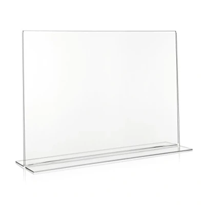 Abbildung von DIN A3 Werbeaufsteller/T Ständer/T Aufsteller im Querformat/Tischaufsteller aus original PLEXIGLAS®