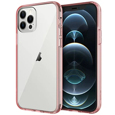 Abbildung von JETech Hülle für iPhone 12/12 Pro 6,1 Zoll, Nie Vergilbung Handyhülle Schutzhülle Case Cover mit Anti kratzt Transparente und Rückseite (Roségold)