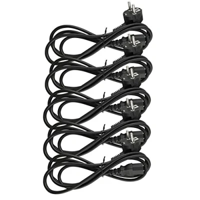 Abbildung von Naths Hardware® 5x Kaltgerätekabel 1,8m Kaltgerätestecker auf Schutzkontakt gewinkelt PC Netzkabel 3 Polig Netzteil Kabel C13 für Computer Monitor Bildschirm Beamer Stromkabel Schuko