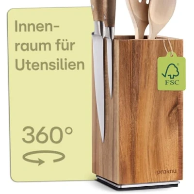 Abbildung von Praknu Magnet Messerblock Magnetisch 360 drehbar ohne Messer (1tlg), Rutschfest