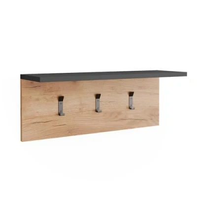 Abbildung von Vicco Garderobe mit Hutablage Orlando, Anthrazit/Goldkraft Eiche, 60 x 21.6 cm