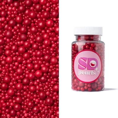 Abbildung von SD Pearls Zuckerperlen, Essbare Zucker Perlen, Tortendeko Streusel Dekorperlen Für Keksen, Kuchen, Cupcakes, Dessertdekoration (Bordeaux, 3,4,5,7,10mm, 100g)