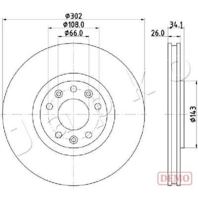 Abbildung von JAPKO 600635C Bremsscheibe 302 26,0 innenbelüftet lackiert PEUGEOT: RCZ Coupe