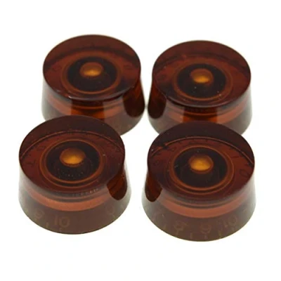 Abbildung von KAISH 4 Stück USA/Imperial Spec LP Gitarren Drehknöpfe, 24 feine Spline Reglerknöpfe für Gibson Les Pauls oder CTS Pots, bernsteinfarben