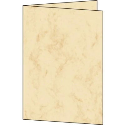 Abbildung von SIGEL DC504 Klappkarten Faltkarten blanko, marmoriert beige, A5, Edelkarton 185 g, 25 Stück