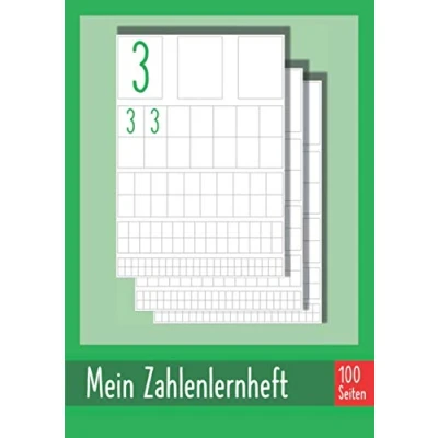 Abbildung von Zahlenlernheft: Zahlenübungsheft Schreiblernheft für Zahlen Zahlenvorlage Zahlenheft Din A4 ZL