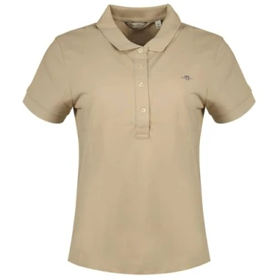 Abbildung von GANT Damen Slim Sheild Cap Sleeve Pique Polo, Dry Sand, X Large