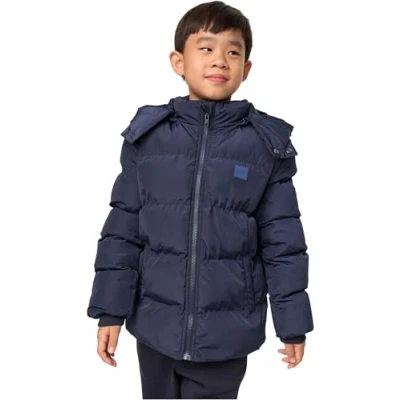 Abbildung von Urban Classics Hooded Puffer Winterjacke für Kinder, Größe: 146/152, Blue