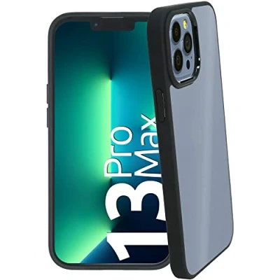 Abbildung von smart engineered se® HARDCASE für iPhone 13 Pro Max Hülle Transparente Schutzhülle Schwarzer Softframe Kratzfest Stoßfestigkeit Handyhülle case Cover durchsichtig