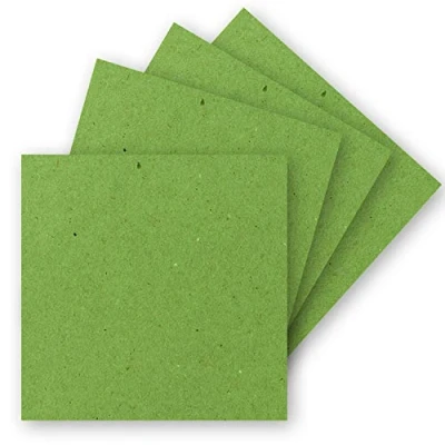 Abbildung von 50 Einzel Karten Quadratisch 15 x cm in Hellgrün (Kraftpapier) 240 g/m² blanko Bastel Karten, Postkarten, Bastelkarton Ton Papier Qualität