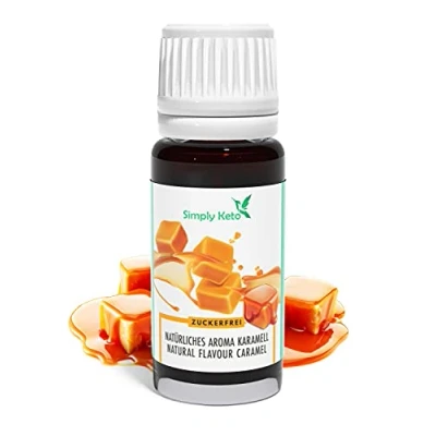 Abbildung von Simply Keto Flavour Drops Karamell Natürliches Aroma 10ml Geschmackstropfen ohne Kalorien Flavor für Shakes, Porridge uvm Aromatropfen zum Süßen Zucker Kalorienfrei &amp; Vegan