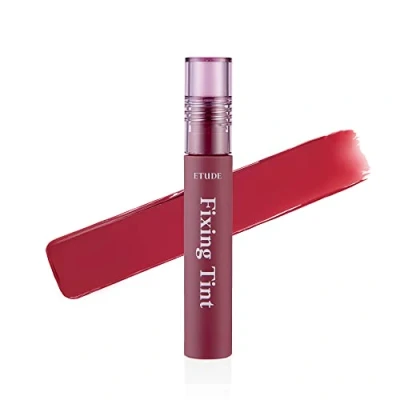 Abbildung von Etude House Fixierfarbe 4g Langanhaltender, hochpigmentierter flüssiger Lippenstift, Lippenfleck, wasserfest, leichtes, mattes Finish, volle Deckkraft (#07 Cranberry Plum)
