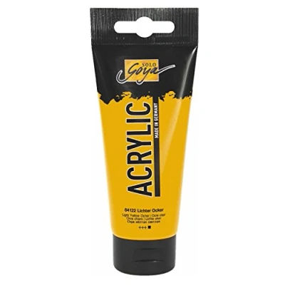 Abbildung von KREUL 84122 Solo Goya Acrylic, 100 ml Tube in lichter Ocker, cremige vielseitig einsetzbare Acrylfarbe Studienqualität, auf Wasserbasis, schnell und matt trocknend, gut deckend, wasserfest