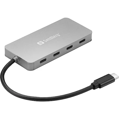 Abbildung von Sandberg USB C to 4 x Hub Hub, USB, 136 41 (USB 3.2 Gen 1 (3.1 1) Type C, 10000 Mbit/s,)
