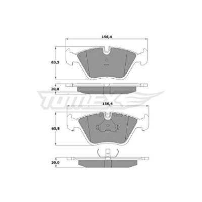 Abbildung von TOMEX brakes TX 10 69 Bremsbelagsatz Vorderachse für Verschleißwarnanzeiger vorbereitet BMW: 3 Limousine, 5 Z3 Roadster